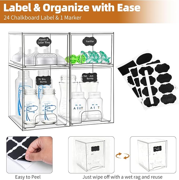 Baby Bottle Organizer, Stackable Storage Drawers - Image 4