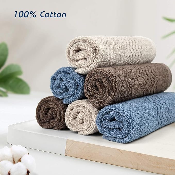 Cleanbear Cotton Washcloths Bath Wash Cloth Set 13 x 13 Inches - Image 7
