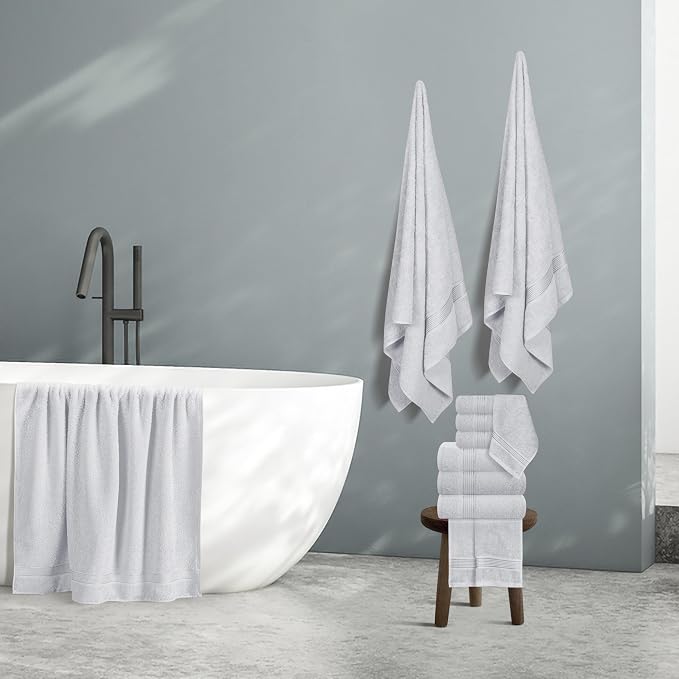 Belizzi Home 100% Cotton Towel Set, Contains 6 Soft Bath Towel, 6 Hand Towels - Image 5
