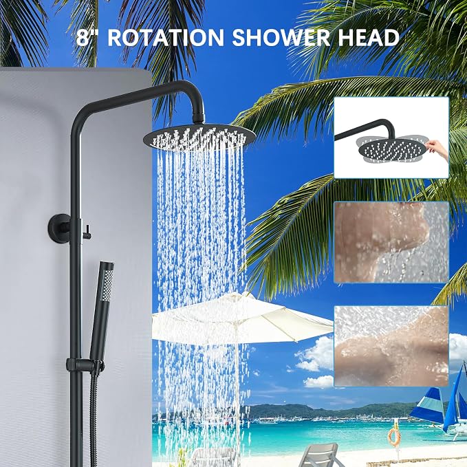 Shower System Matte Black Outdoor Shower Fixtures - Image 4