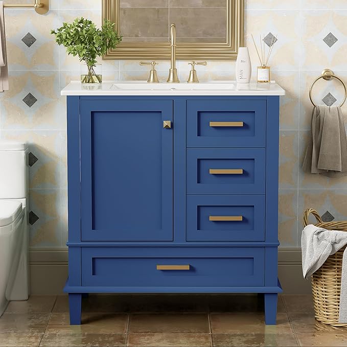 Bathroom Vanity Cabinet Sink 30”, Single Sink Top Combo Set - Image 3
