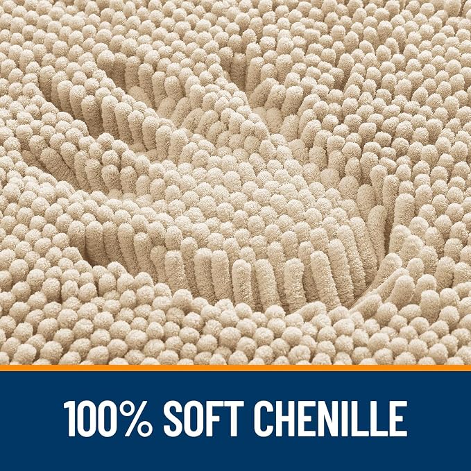 OLANLY Toilet Rugs U-Shaped 24x24, Extra Soft Absorbent Chenille Contour - Image 3
