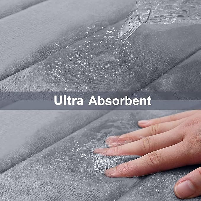 Buganda Memory Foam Bath Mat, Ultra Soft and Non-Slip Bathroom Rugs, Water - Image 4