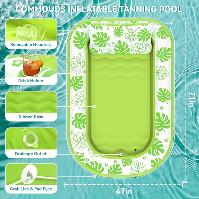 Inflatable Tanning Pool Lounger Float - Image 4