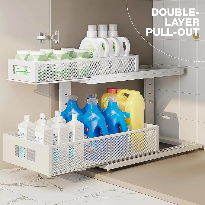2 Pack 18.5IN-Depth Under Sink Organizer - Image 4