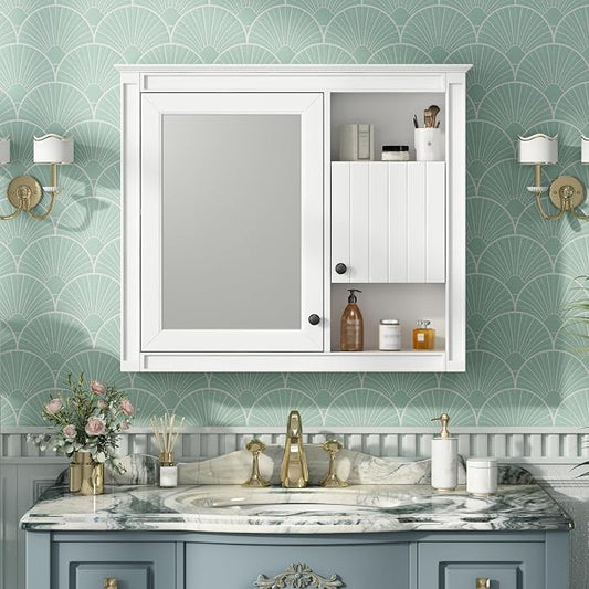 32'' White Bathroom Wall Cabinet by THINK30