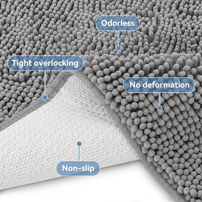 Bcoimo 44"×24" Absorbent Bath Mat, Non-Slip - Image 4
