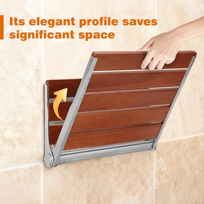 20" Premium Folding Shower Seat Wall Mounted - Image 4