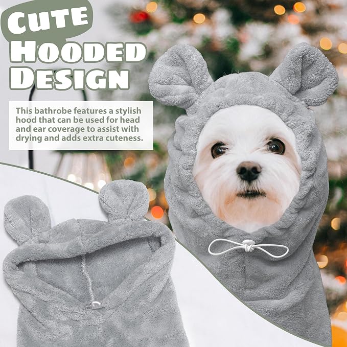 Dog Bathrobe Super Absorbent Towel Robe - Image 2