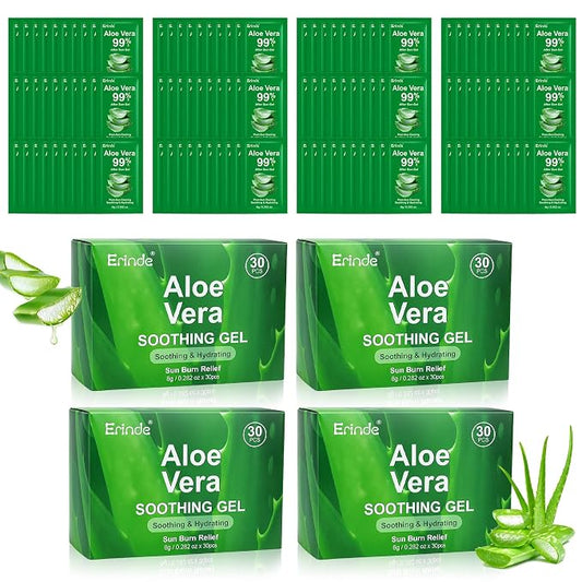 Erinde 120 Pack Aloe Vera Gel for Face, Hair & Body, 99% Pure Aloe Vera Gel for by Erinde