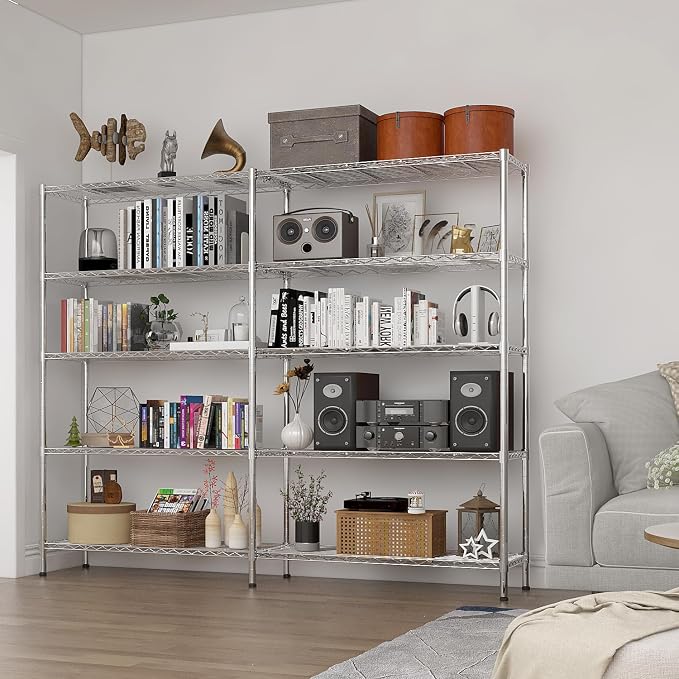 VINGLI 70" W Storage Shelves 1600LBS Heavy Duty Metal Shelving, Upgraded 5 Tier - Image 5