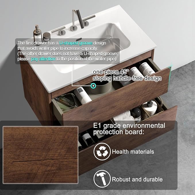 Wall Mounted Floating Bathroom Vanity - Image 4