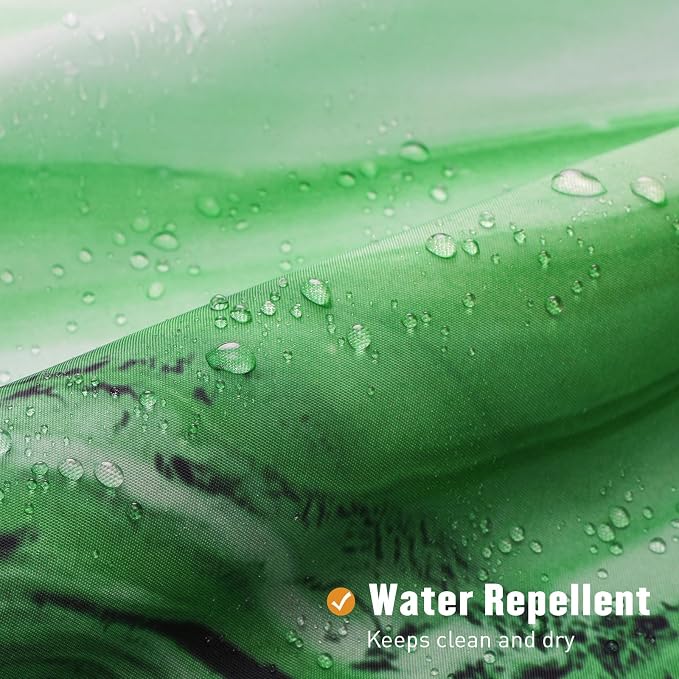 MitoVilla Emerald Green Marble Shower Curtain, Modern Ombre Fabric Cloth Shower - Image 6