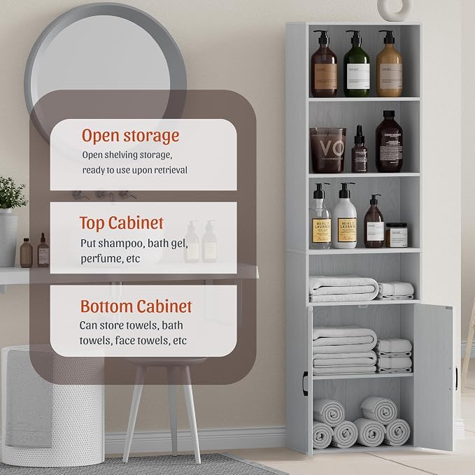 Tall Bathroom Storage Cabinet, Bathroom Floor Cabinet - Image 7
