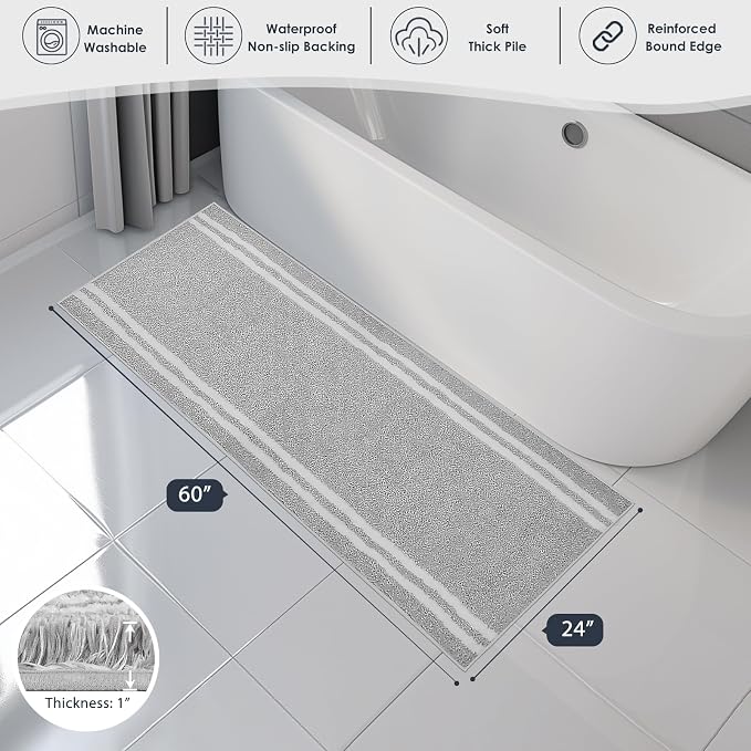 PURRUGS Bathroom Rug Non-Slip Machine Washable 24" x 60", Super Absorbent and - Image 7