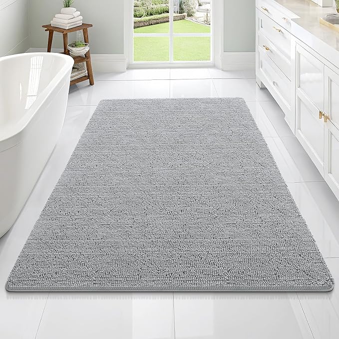 OLANLY Bathroom Rugs 70x46, Extra Soft Absorbent Chenille Bath Rugs, Rubber by OLANLY