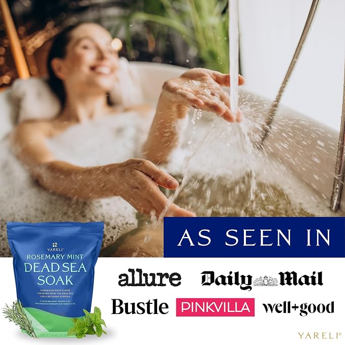 Yareli Magnesium Flakes, 5lb Rosemary Peppermint, Dead Sea Bath and Foot Soak - Image 3