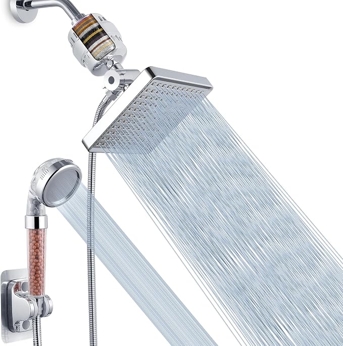 Voolan Filtered Shower Head Set, High Pressure Rain Shower by Voolan