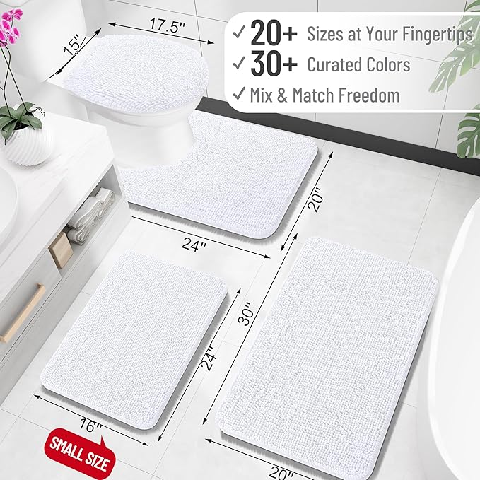 OLANLY Toilet Rugs U-Shaped 24x20, Extra Soft Absorbent Chenille Contour - Image 2