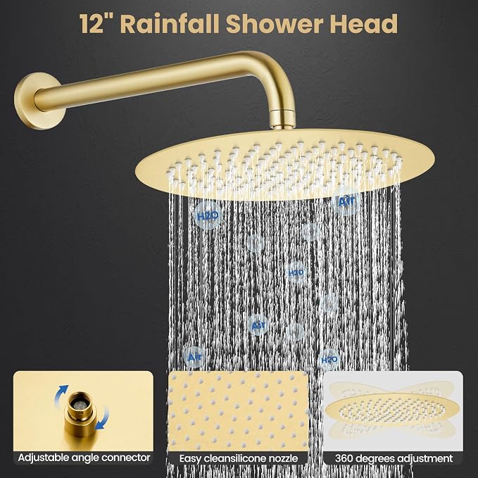 Airuida Shower Fixtures 2 Functions Shower Faucet Set Wall Mounted - Image 4