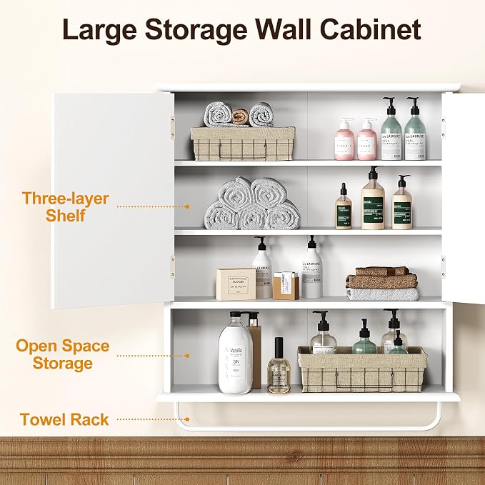RoyalCraft Bathroom Medicine Cabinet Wall Mounted, Over The Toilet Storage - Image 3
