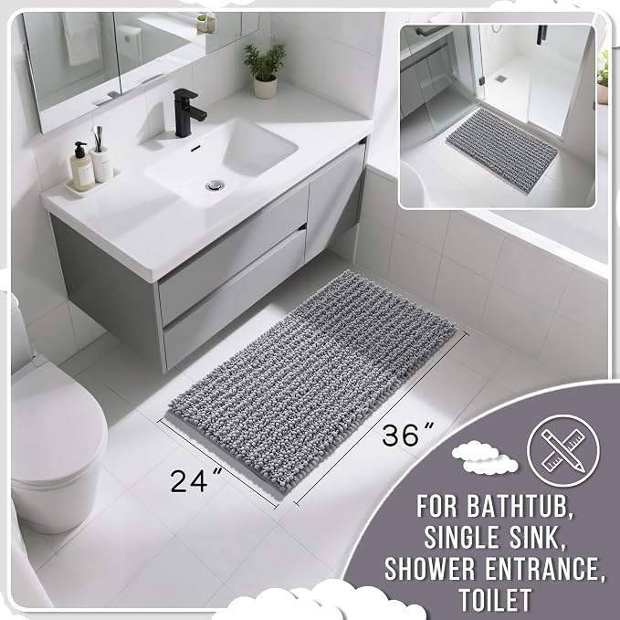 Yimobra Large Bathroom Rugs Non Slip Washable 36x24 Inch - Image 2