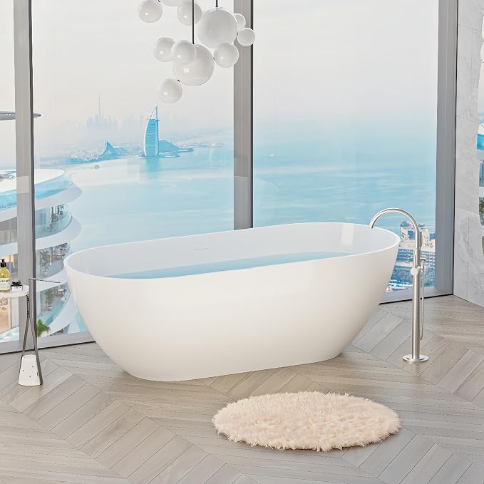 Abruzzo 59" Freestanding Bathtub Solid Surface by ABRUZZO