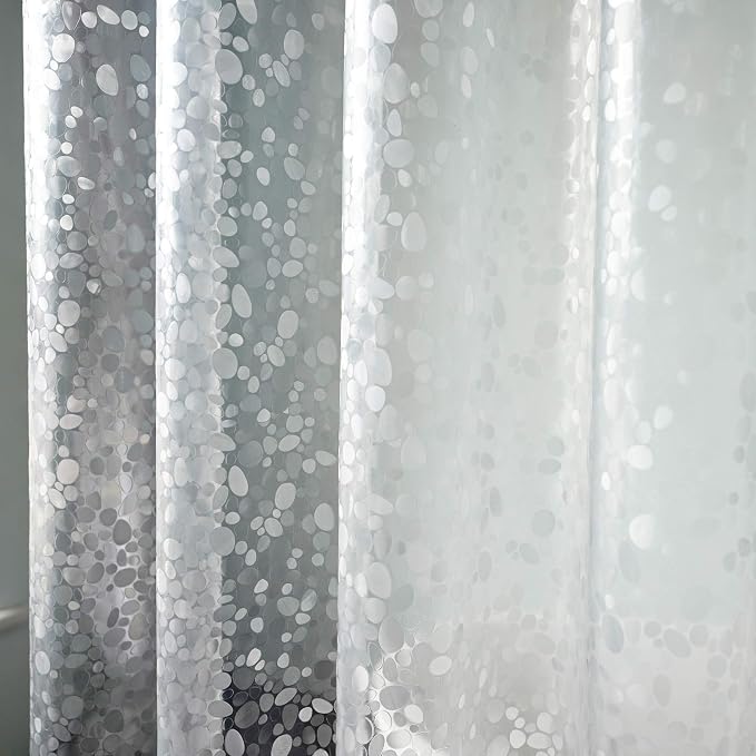 AooHome Pebble Pattern Shower Curtain Liner, Plastic EVA Shower Curtain - Image 2