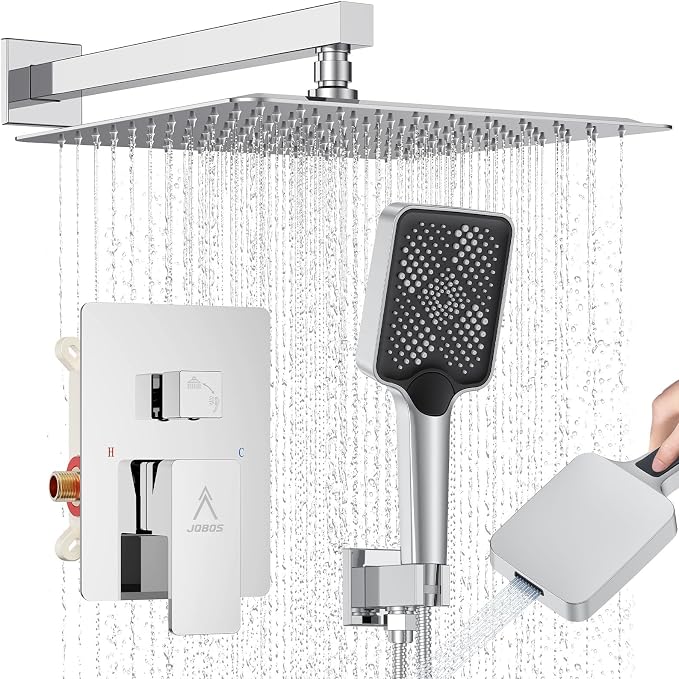 Shower System Modern Rain Brass Faucet Set by JQBQS