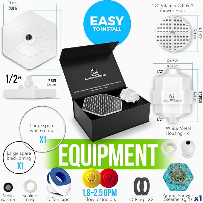 AquaHomeGroup Luxury Filtered Shower Head Set - Image 8