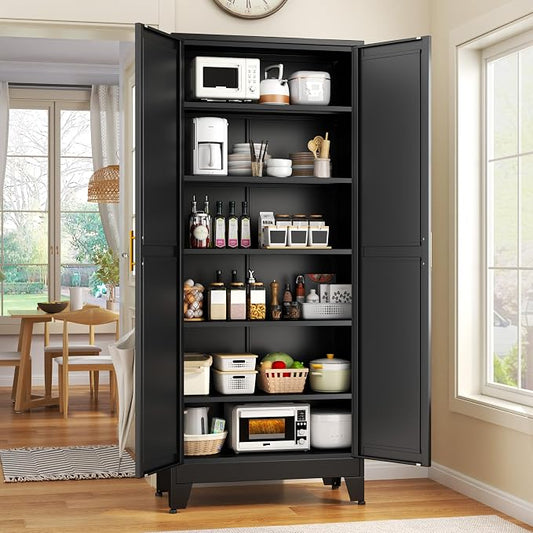 75.2" Tall Storage Cabinet, Pantry Storage Cabinets by GAIOUS