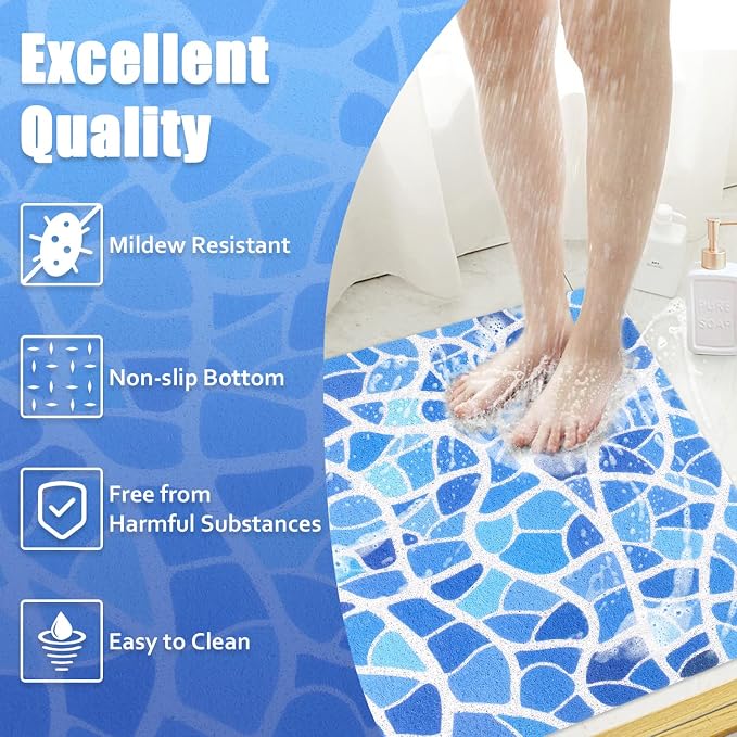 Shower Mat Non-Slip, 24x24 Inch, Soft Comfort Bath Mat - Image 7