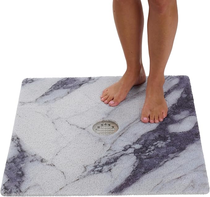 Shower Mat with Center Drain Hole by ENKOSI