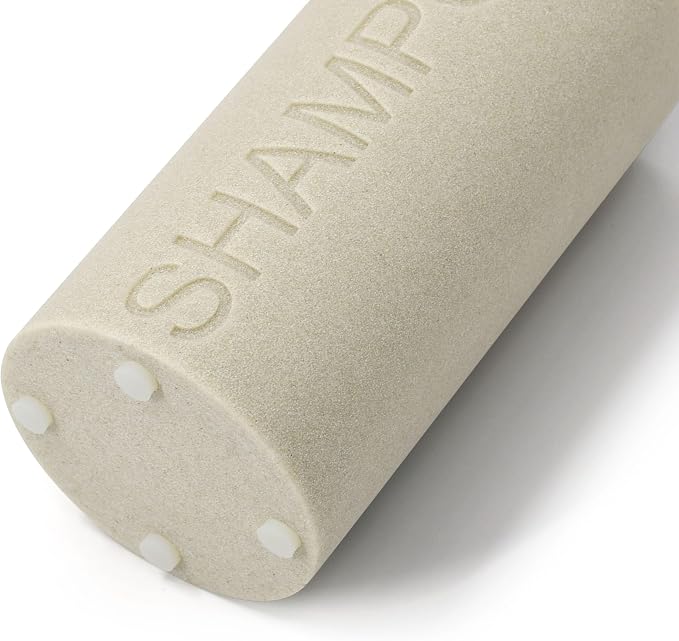 Resin Tan Sandstone Shampoo Engraved Bottle Refillable Pump Dispenser, Durable - Image 4