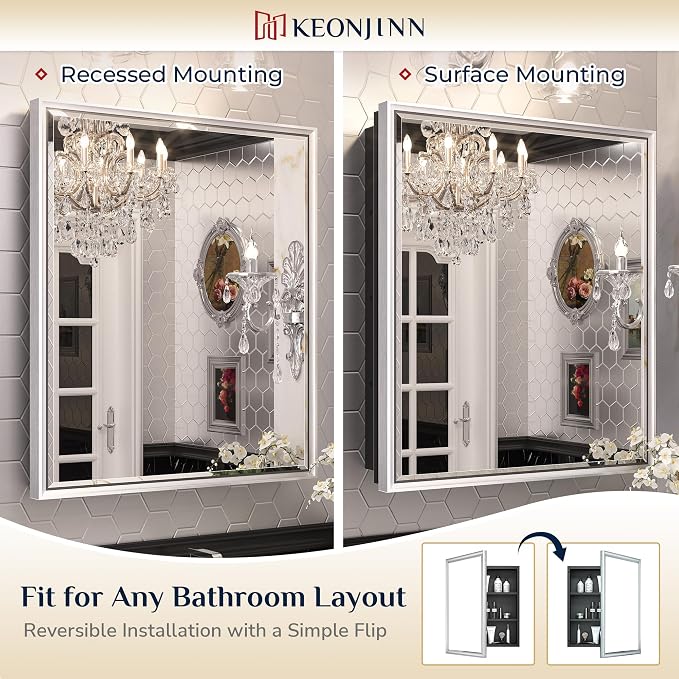 Keonjinn 40” x 30” Medicine Cabinets - Image 7