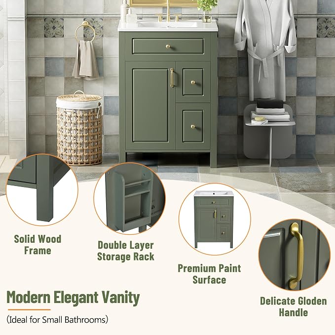 Harper & Bright Designs 24" Bathroom Vanity - Image 9