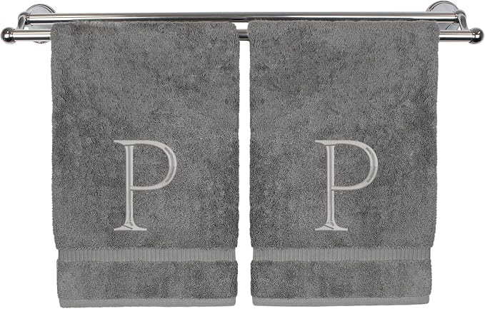Monogrammed Hand Towel, Personalized Initial Gift, Extra Absorbent 100% Turkish by BareCotton