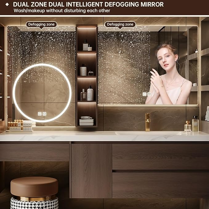 Floating Bathroom Vanity with Makeup Table, Single Sink Bathroom Vanity - Image 4