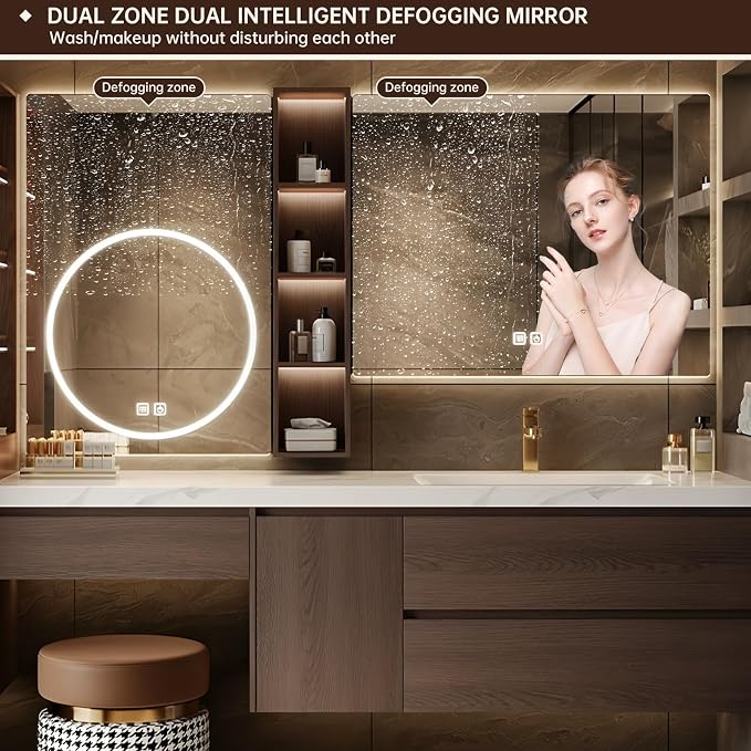 Floating Bathroom Vanity with Makeup Table, Single Sink Bathroom Vanity - Image 4