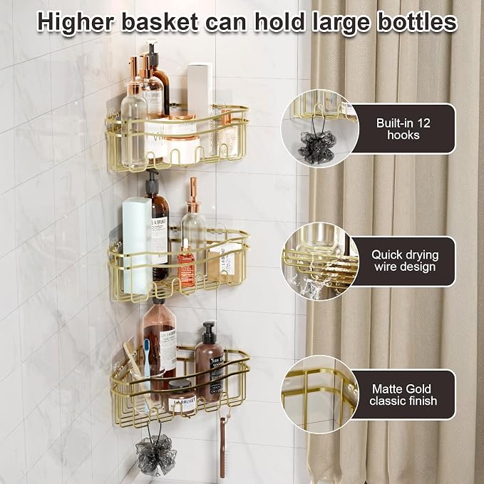 Gold corner shower caddies - Image 2