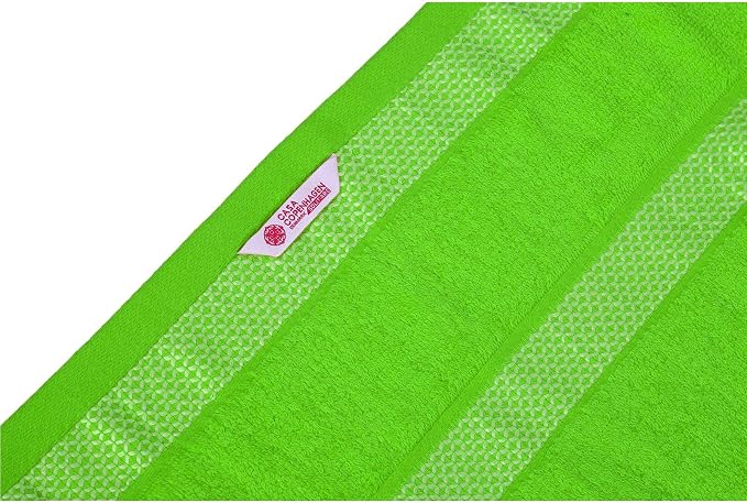 CASA COPENHAGEN Solitaire 6 Pieces Towel Set- Lime Green, 600 GSM 2 Bath Towel - Image 3