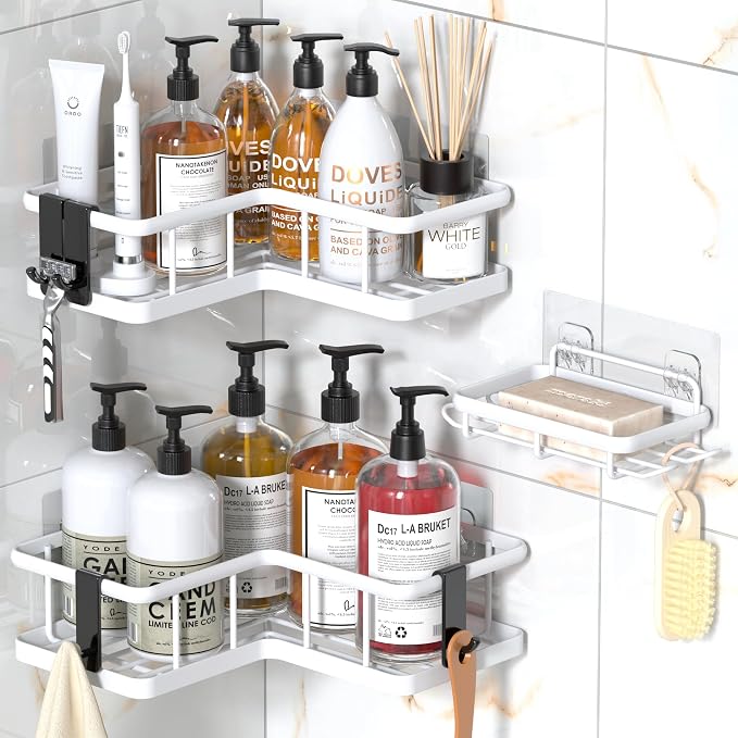 YASONIC Shower Caddy Corner, No Drilling Shower Organizer Corner by YASONIC