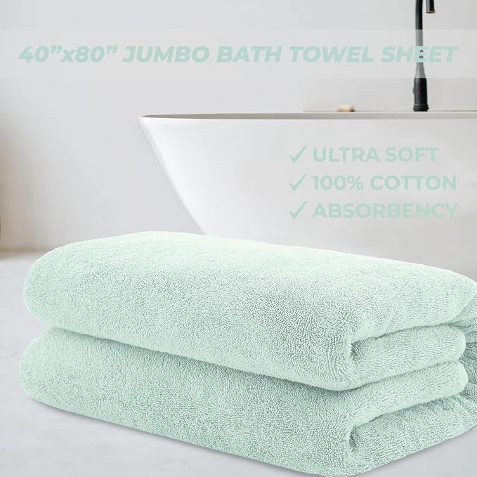 Cotton Paradise 100% Cotton 40x80 Oversized Bath Sheet, Extra Large Turkish - Image 2
