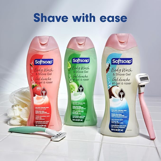 Softsoap Moisturizing Body Wash and Shave Gel, Creamy Strawberry Scent - Image 9