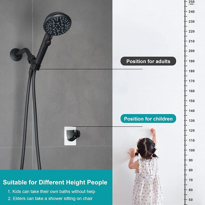 Handheld Shower Head with On Off Switch, 8-mode High Pressure Shower Wand with - Image 2