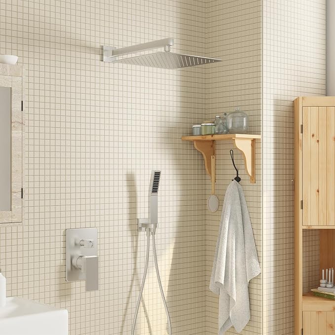Brushed Nickel Shower System, Shower Faucet Set - Image 9