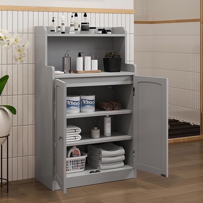 40 Inch Bathroom Storage Cabinet, Freestanding Organizer - Image 3