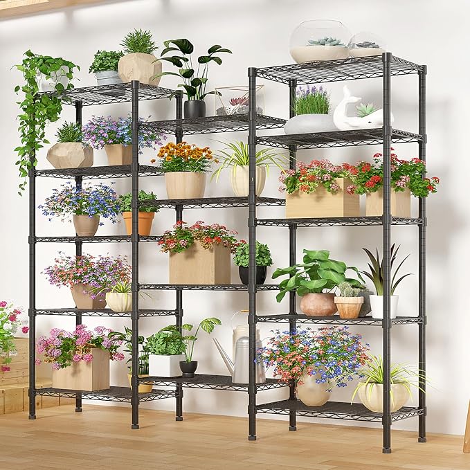 14 Tier Storage Racks Shelving, Heavy Steel Pantry Shelves, Adjustable Wire - Image 5