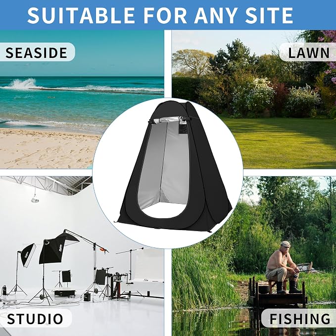 AKOZLIN Portable Pop Up Shower Tent Instant Privacy Dressing Changing Tent - Image 6