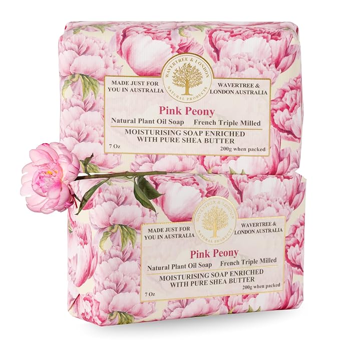 Wavertree & London Pink Peony Scented Natural Soap, 7oz Moisturizing French by AustralianNaturalSoap